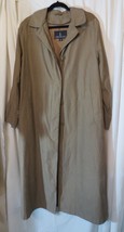 Vtg London Fog Khaki Trench Coat Flannel Zip Out Lining Microfiber Women 10 - £43.10 GBP