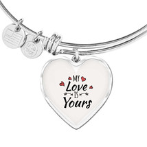 My Love Is Yours Heart Bangle Stainless Steel or 18k Gold 18-22&quot; - £37.92 GBP+