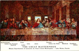Postcard The Great Masterpiece Mosaic Repro. Leonardo Da Vinci Lake Wales FL - £3.89 GBP