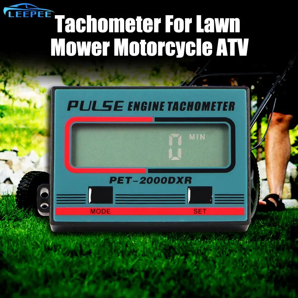 E tach hour meter 100 30000rpm digital tachometer gauge for motorcycle atv lawn mower 2 thumb200