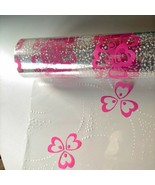 Pink Floral See Through Cellophane Gift Paper/Wedding Birthday Hampers W... - £1.18 GBP+
