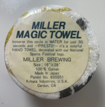 Vintage Miller Magic Brewing National Sports Festival Logo Hand Towel 16... - £31.13 GBP