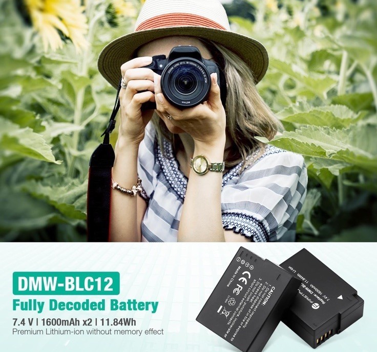Power Battery for Panasonic DMW-BLC12 (2-Pack, Fully Decoded) Item image 3