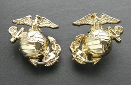 US MARINE CORPS GLOBE ANCHOR ENLISTED LAPEL PIN SET OF 2 LEFT/RIGHT 1 IN... - £7.84 GBP