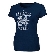 Mlb Woman&#39;s San Diego Padres Maybin Short Sleeve Blue Foil Shirt. Xl Nwt - £12.58 GBP