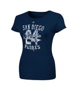 MLB  Woman&#39;s San Diego Padres MAYBIN  Short Sleeve Blue Foil Shirt. XL NWT - £12.77 GBP