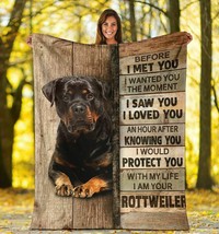 Rottweiler Dog Blanket Gift For Dogs Lover Fleece Sherpa Vintage Sofa Blanket - £45.75 GBP+