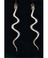 snake earrings, long snake earrings, long Gypsy earrings, gold snake (E594) - £10.38 GBP