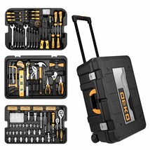 258 Piece Tool Kit With Rolling Tool Box Socket Wrench Hand Tool Set Mechanic Ca - £201.42 GBP