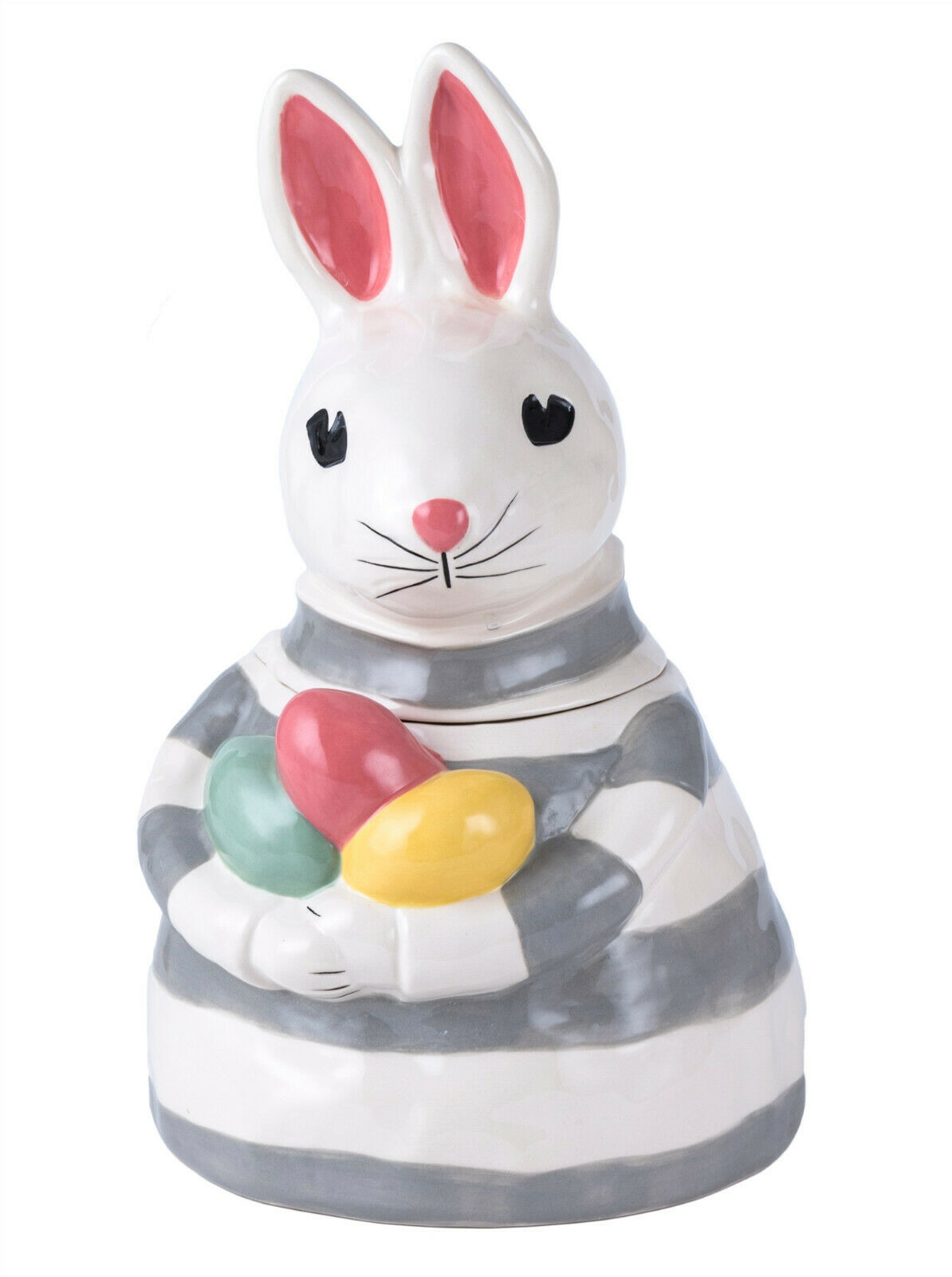 Nibbles Bunny Rabbit 3D Ceramic Figural Cookie Jar Blue Sky Clayworks 12.25" H - $53.46