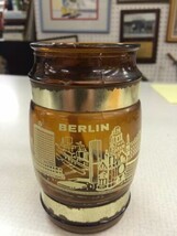 siesta ware Berlin amber glass mug wood handle souvenir - €17,27 EUR