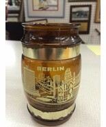 siesta ware Berlin amber glass mug wood handle souvenir - €17,36 EUR