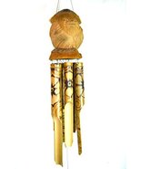 Hand Carved Large Beautiful Bamboo Coconut Monkey FACE Wind Chime - £23.41 GBP