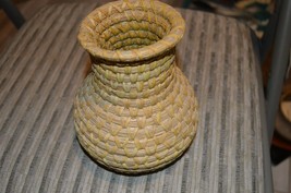 Native American Indian Papago Basket Olla Woven Coiled Straw Grass Susan... - £50.99 GBP