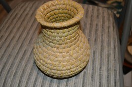 Native American Indian Papago Basket Olla Woven Coiled Straw Grass Susan Ventura - £51.95 GBP