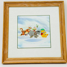 Vintage Disney Winnie The Pooh Winter Ice Skating Framed Print Tigger Pi... - $40.61 CAD