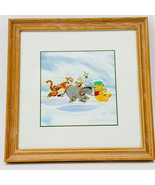 Vintage Disney Winnie The Pooh Winter Ice Skating Framed Print Tigger Pi... - $41.07 CAD