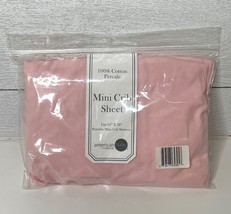 American Baby Portable Mini Crib Sheet 24&quot;x38&quot; Blush Pink 100% Cotton - £11.84 GBP