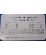 Vintage Analysis Of Springs White Springs Florida Information Card - $74.63 MXN