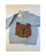 New Vtg Vintage Baby Gap  Bear Sweater Nwt 18-24 mo blue heavy knit winter - $49.00