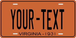 Virginia 1931 License Plate Personalized Custom Auto Bike Motorcycle Moped Tag - £8.64 GBP+