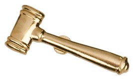 Gold Finish Metal Gavel Debate Pin TIE TACK School Varsity Chenille Insi... - $11.97+