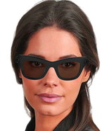 $540 Christopher Kane Cat Eye Sunglasses Black Grey Lens Sleek Polished ... - £195.48 GBP