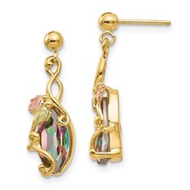 Black Hills Gold 10K Yellow Gold Mystic Topaz Dangle Earrings - £217.51 GBP