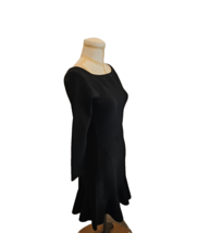 OSCAR DE LA RENTA Black Long Sleeve Dress with Boat Neckline &amp; Peplum Bo... - £618.92 GBP