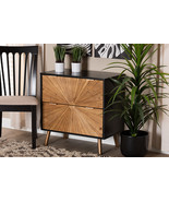 Kalcya Two-Tone Black and Natural Brown 2-Drawer Storage Cabinet - €171,82 EUR Kalcya Two-Tone Black and Natural Brown 2-Drawer Storage Cabinet - €171,82 EUR