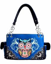 Western Tooled Leather Owl Flower Season Embroidered Rhinestone Concealed Carry  - £37.89 GBP