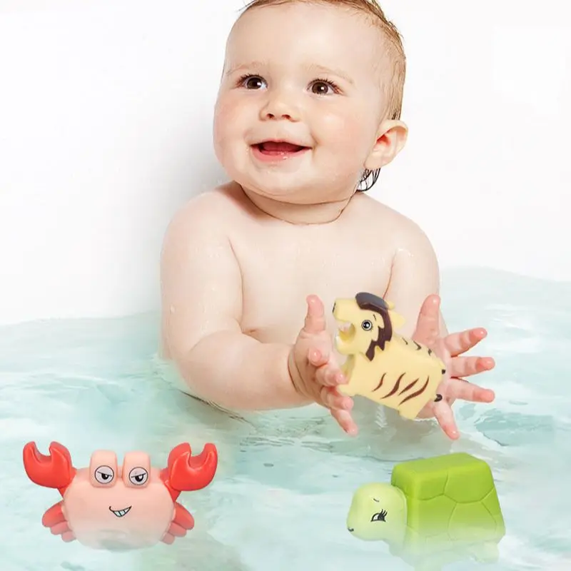 6pcs Rubber Animal Baby Bath Toys for Kids Toddlers 6 12 18 Months with Storage - £9.87 GBP+