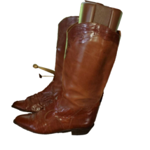 Joan &amp; David Vintage Handmade Alligator Leather Mid-Calf Boots Brown Sz ... - $55.74