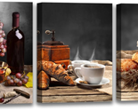 Kitchen Canvas Wall Art Coffee and Red Wine Paintings Vintage Farmhouse ... - $46.49
