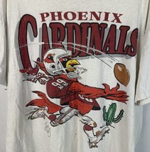 Vintage Arizona Cardinals T Shirt Single Stitch Nutmeg Jack Davis NFL USA 90s - £39.30 GBP