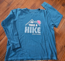 Life Is Good Women&#39;s Blue Long Sleeve Tee 3XL Hiking Climbing Camping - $236.76 MXN