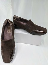 Clarks Everyday Active Noreen Will 60943 Brown Suede Patent Loafers Sz 6.5 - $15.25