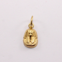 Egyptian Jewelry Pendant king Tut Pharaoh Yellow Gold Hallmark 18K 1 Gr - £154.89 GBP