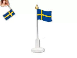 Swedish Flag, Flagpole 25 cm, Table Flag Sweden, Swedish design, Home decor - $10.07
