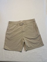 Tasc Chino Khaki Shorts Tailored Fit Tan Men’s 36” Stretchy Pockets - $19.35