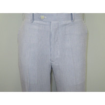 Men ADOLFO Seersucker Suit Stripe Casual Dressy Summer Suit 2 Button C622 Blue image 10
