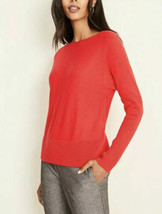 New Ann Taylor Red Dolman Sleeve Boat Neck Ribbed Band Long Sleeve Sweat... - £31.06 GBP