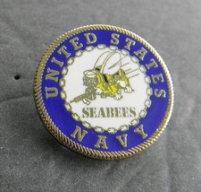 SEABEES NAVY MILITARY USN SEABEE EMBLEM LAPEL PIN BADGE 1 INCH - £4.41 GBP