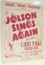 Toot Toot Tootsie Jolson Sings Again Vintage Sheet Music 1949 - $4.94