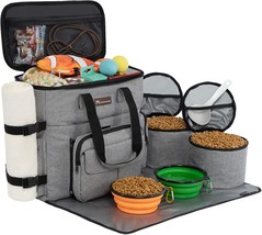 Dog Travel Organizer With 2 Collapsible Dog Bowls For Supplies &amp; Accessories, Ai - $44.99