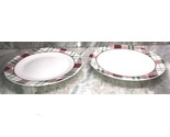 Christmas Holiday Plaid Themed 10.5” Stoneware Dinner Plates-Set Of 2-NE... - $34.53