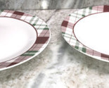 Christmas Holiday Plaid Themed 10.5” Stoneware Dinner Plates-Set Of 2-NE... - £27.15 GBP