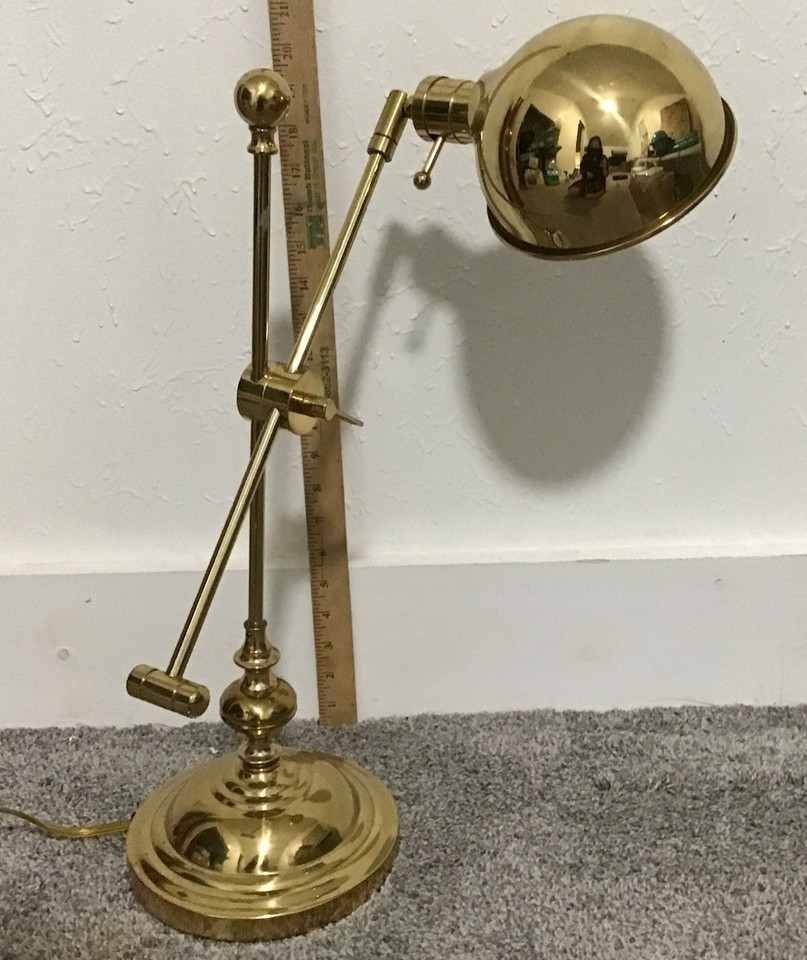 Vintage  Brass Lamp  Adjustable long Arm  Brass Piano Lamp Approx 20” Long Item image 2