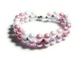 Pink White Beaded Bracelet for Stylish Elegance - €5,10 EUR