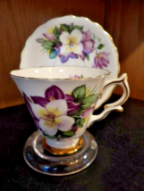 Vintage Cup &amp; Saucer Fine Bone China Taylor &amp; Kent England Very Low Numb... - $9.40